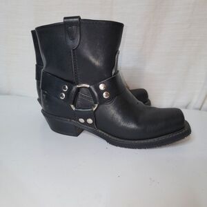 Double H Men's Harness Boots Motorcycle Engineer Western Black Leather Size 6.5